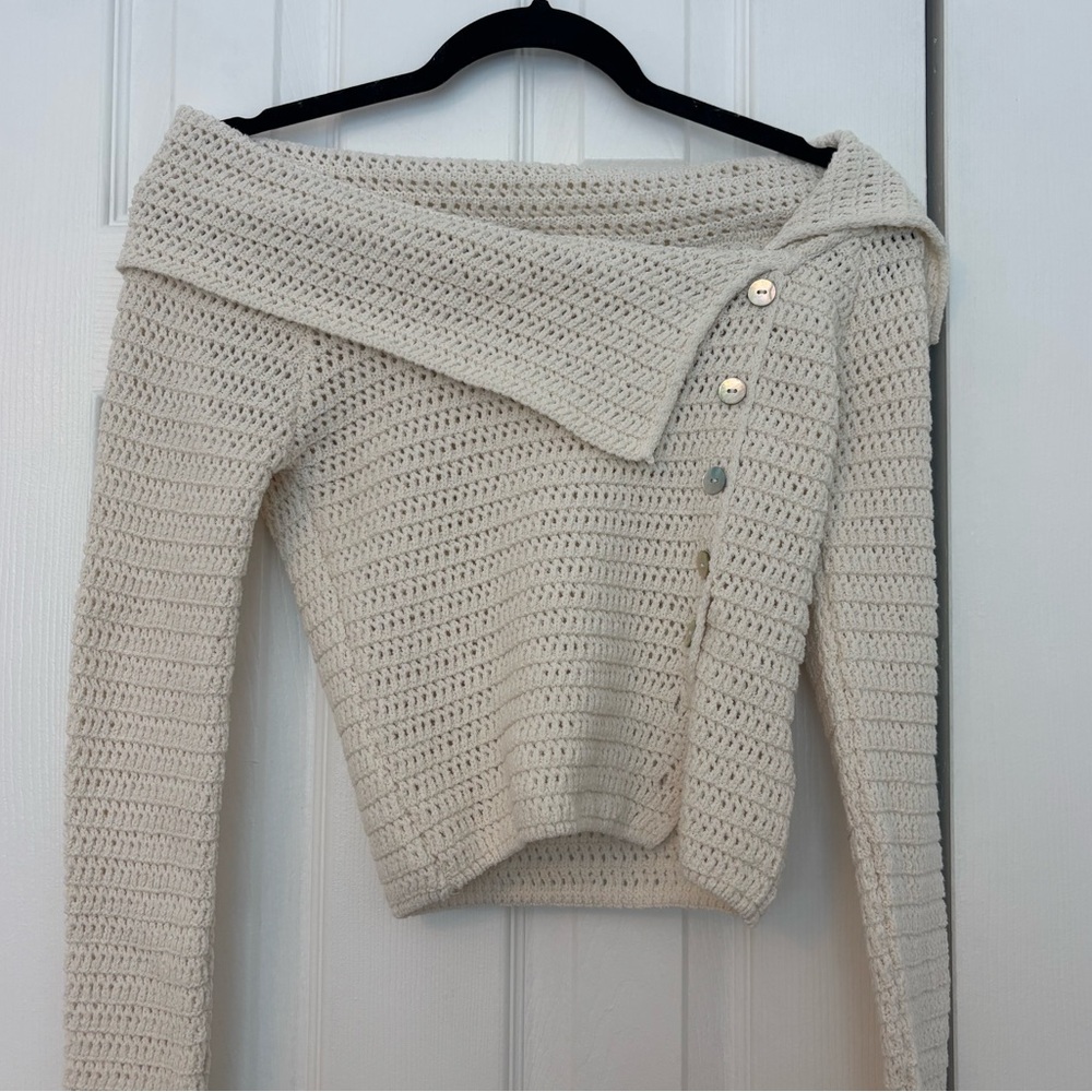 Zara off-the shoulder knit sweater